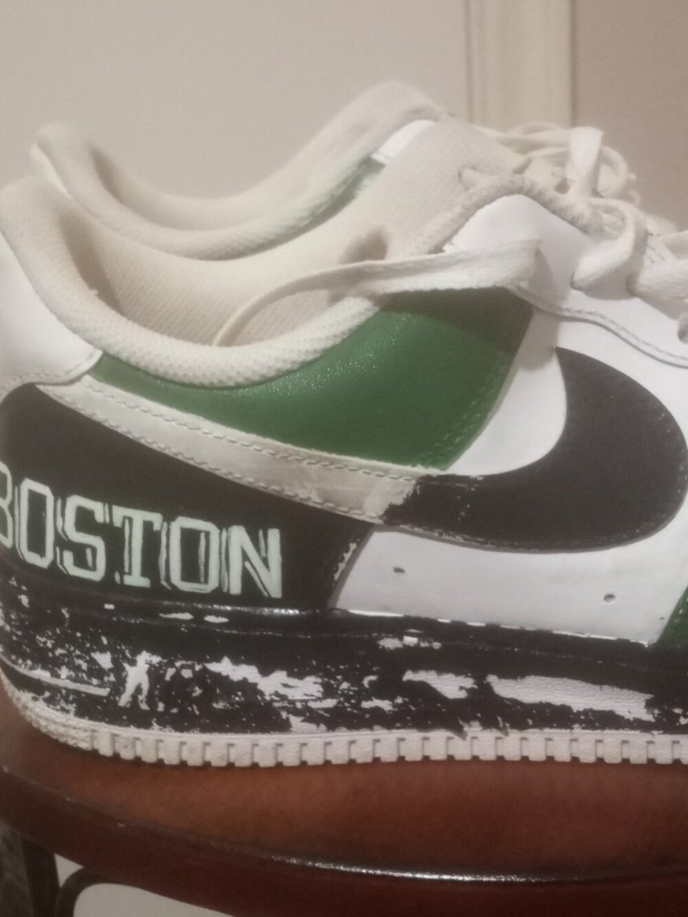 Mens Nike Air Force 1 Custom Shoes Boston Celtics Paul Pierce Size 11 315122 111 - Picture 4 of 14